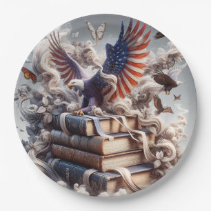 Amerikaanse adelaar papieren bordje