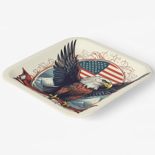 Amerikaanse adelaar papieren bordje (Gebogen)