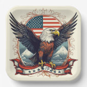 Amerikaanse adelaar papieren bordje (Voorkant)