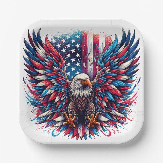Amerikaanse adelaar papieren bordje (Voorkant)