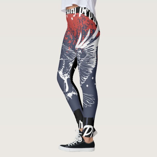 Amerikaanse Adelaar Patriottisch Rood & Blauw Leggings (Links)