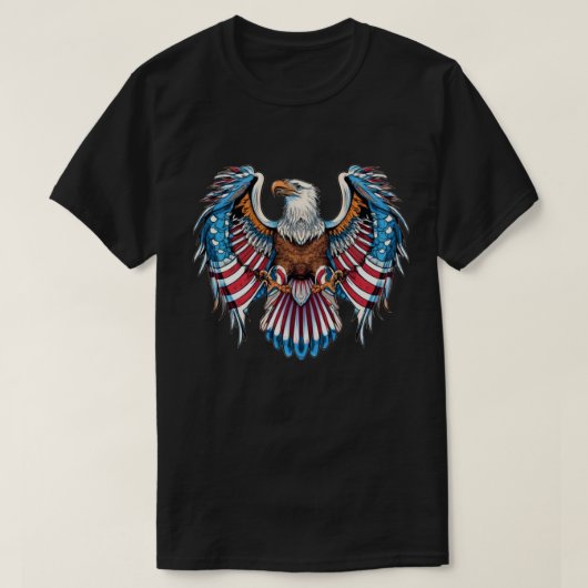 Amerikaanse adelaar Patriottische Amerikaanse vlag T-shirt (Design voorkant)