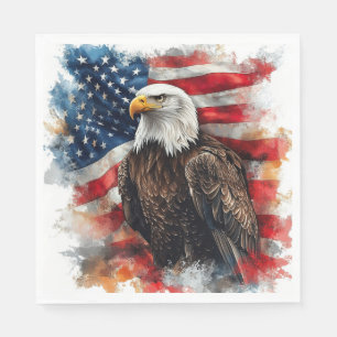 Amerikaanse Adelaar Patriottische Vlag Kunst Servet