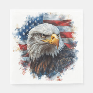 Amerikaanse Adelaar Patriottische Vlag Kunst Servet
