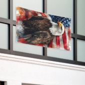 Amerikaanse Adelaar Patriottische Vlag Kunst Spandoek (Buitenkant Gebouw)