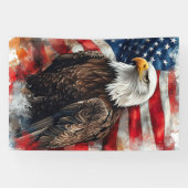 Amerikaanse Adelaar Patriottische Vlag Kunst Spandoek (Horizontaal)