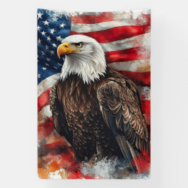 Amerikaanse Adelaar Patriottische Vlag Kunst  Spandoek