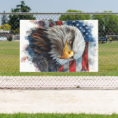 Amerikaanse Adelaar Patriottische Vlag Kunst Spandoek (Insitu)
