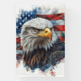 Amerikaanse Adelaar Patriottische Vlag Kunst  Spandoek