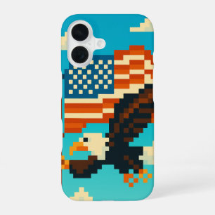 Amerikaanse Adelaar Pixel Art Hoesjes voor Telefoo iPhone 16 Hoesje