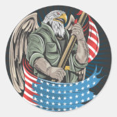Amerikaanse adelaar ronde sticker (Voorkant)