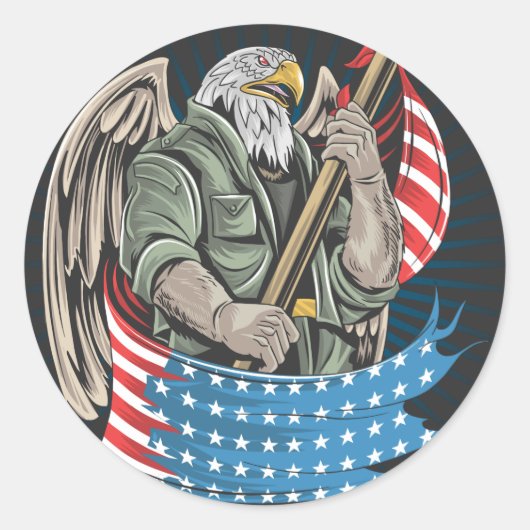Amerikaanse adelaar ronde sticker (Voorkant)