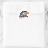 Amerikaanse adelaar ronde sticker (Tas)