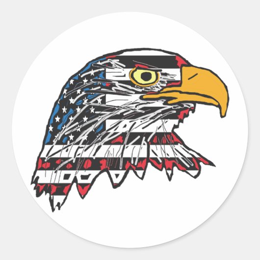Amerikaanse adelaar ronde sticker (Voorkant)