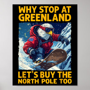 Amerikaanse adelaar snowboarden in Groenland en No Poster