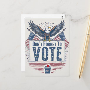 Amerikaanse Adelaar Stemherinnering Briefkaart