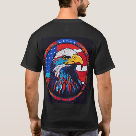 Amerikaanse adelaar t-shirt (Achterkant)