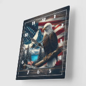 Amerikaanse adelaar tegen berglandschap vierkante klok (Hoek)