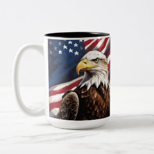 Amerikaanse adelaar tweekleurige koffiemok