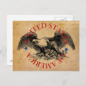 Amerikaanse adelaar: Verenigde Staten van Amerika Briefkaart (Voorkant / Achterkant)
