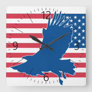 Amerikaanse adelaar vierkante klok