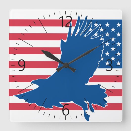 Amerikaanse adelaar vierkante klok (Voorkant)