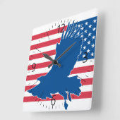 Amerikaanse adelaar vierkante klok (Hoek)