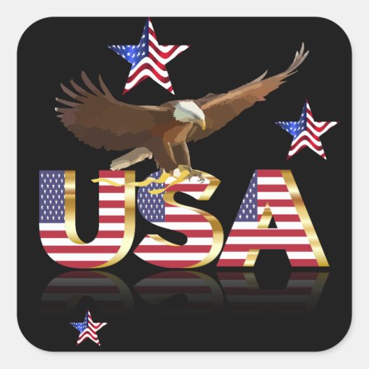 Amerikaanse adelaar vierkante sticker (Voorkant)