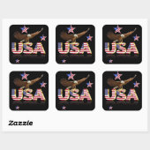 Amerikaanse adelaar vierkante sticker (Vel)