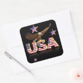 Amerikaanse adelaar vierkante sticker (Envelop)