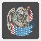 Amerikaanse adelaar vierkante sticker (Voorkant)