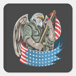 Amerikaanse adelaar vierkante sticker