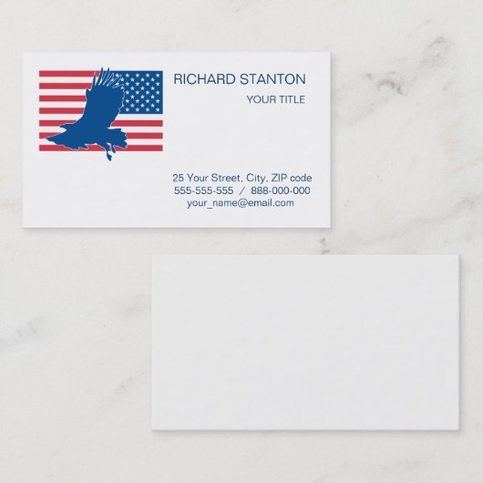Amerikaanse adelaar visitekaartje (Voorkant / Achterkant)