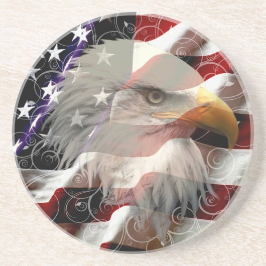 Amerikaanse Adelaar Vlag Onderzetter (Voorkant)
