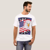 Amerikaanse Adelaar & Vlag Patriottisch T-Shirt (Voorkant volledig)