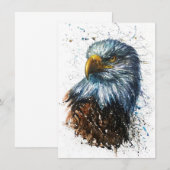 Amerikaanse Adelaar Waterverf Kaart (Voorkant / Achterkant)