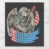 Amerikaanse adelaar wijn etiket (Enkel label)