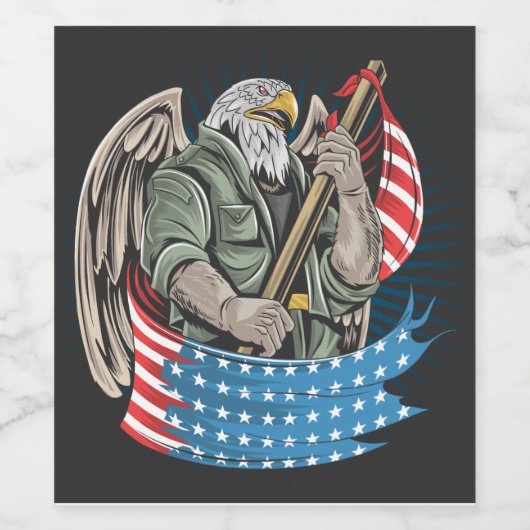 Amerikaanse adelaar wijn etiket (Enkel label)