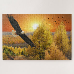 Amerikaanse Adelaar Zonsondergang Legpuzzel