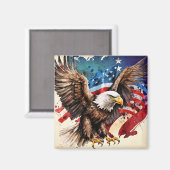 Amerikaanse adelaarsvlag magneet (Voorkant / Achterkant)