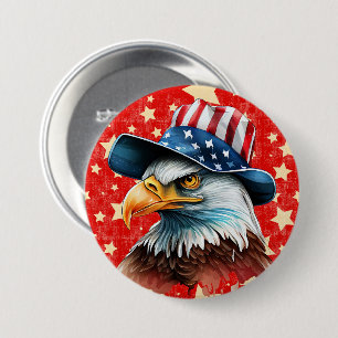 Amerikaanse Adelaarsvlag Ronde Button 7,6 Cm