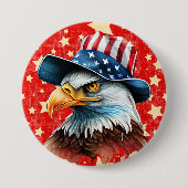 Amerikaanse Adelaarsvlag Ronde Button 7,6 Cm (Voorkant)