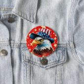 Amerikaanse Adelaarsvlag Ronde Button 7,6 Cm (In situ)