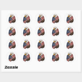 Amerikaanse Adelaarsvlag Ronde Sticker (Vel)