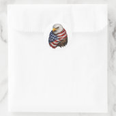 Amerikaanse Adelaarsvlag Ronde Sticker (Tas)