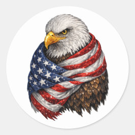 Amerikaanse Adelaarsvlag Ronde Sticker