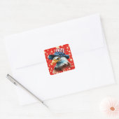 Amerikaanse Adelaarsvlag Vierkante Sticker (Envelop)