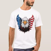 Amerikaanse Adelaarsvlag Wit T-shirt (Voorkant)