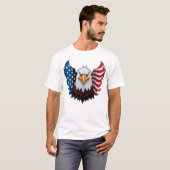 Amerikaanse Adelaarsvlag Wit T-shirt (Voorkant volledig)