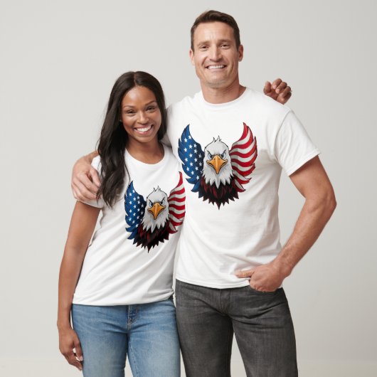 Amerikaanse Adelaarsvlag Wit T-shirt (Unisex)